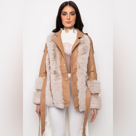 NATTY VICE FAUX FUR MOTO JACKET - Picture 5 of 10